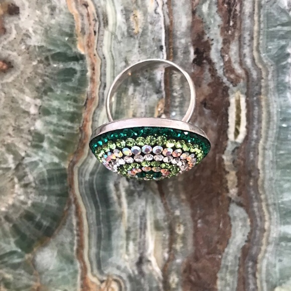 925 Sterling Silver Cubic Zirconia Cocktail Ring - Picture 3 of 5